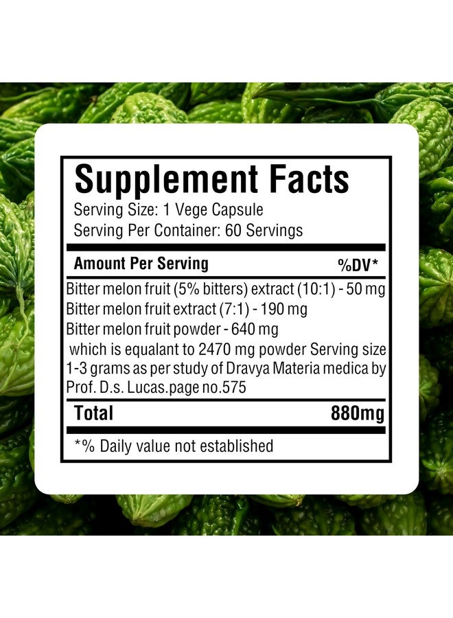 Herbsforever Bitter Melon Capsules Momordica Charantia 60 Vege Capsules 800 Mg Each - Image 3