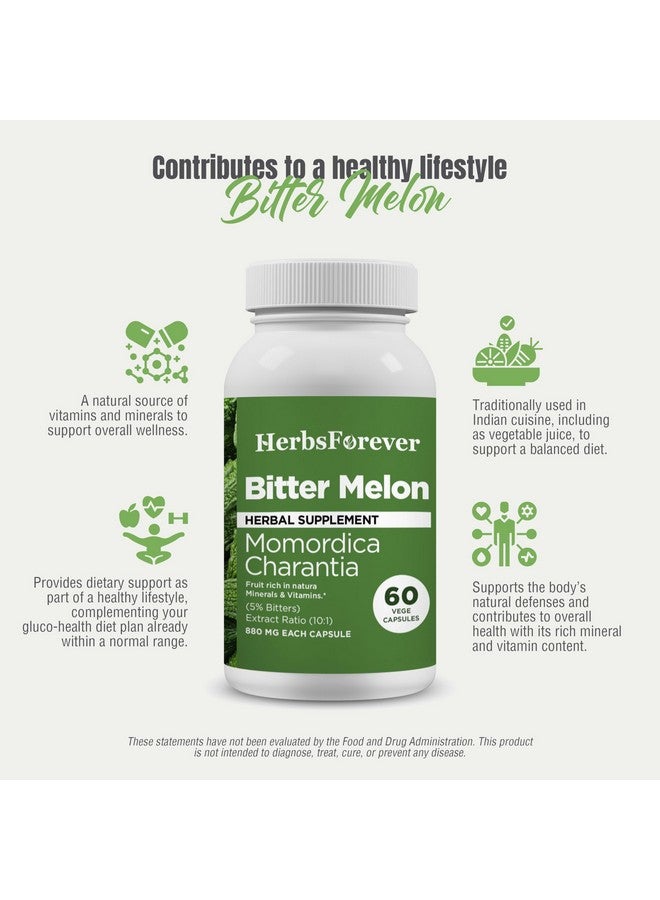 Herbsforever Bitter Melon Capsules Momordica Charantia 60 Vege Capsules 800 Mg Each - Image 5