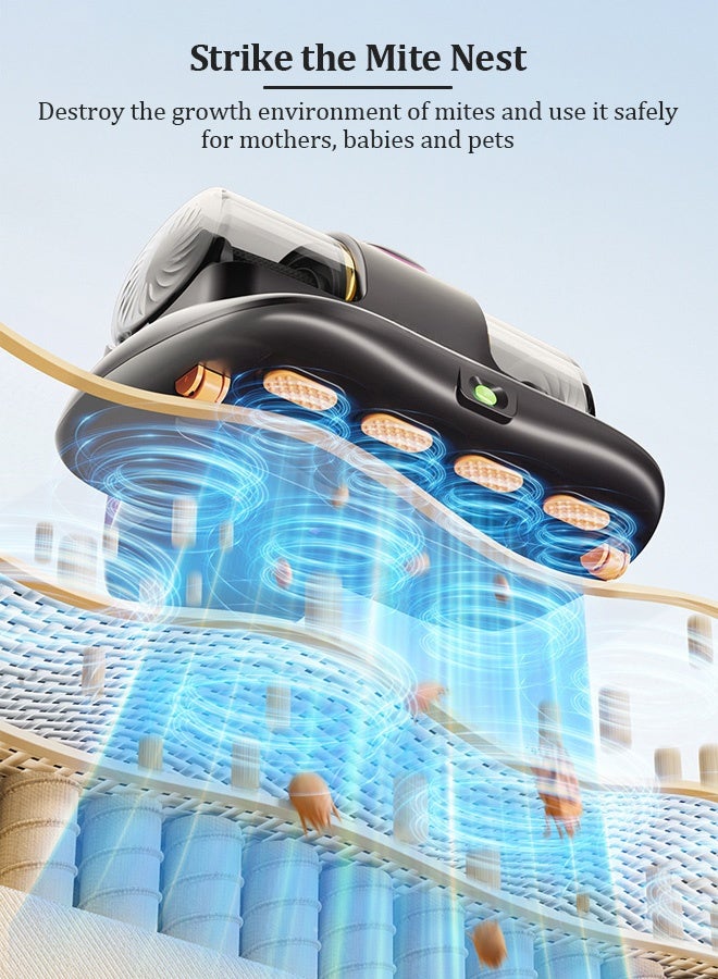 مكنسة كهربائية للمراتب، مزيل الغبار المضاد للحساسية مع تقنية الأشعة فوق البنفسجية والتسخين العالي، مكنسة قوية بقوة شفط 8000 باسكال و100 واط لإزالة الغبار وشعر الحيوانات الأليفة - Image 4