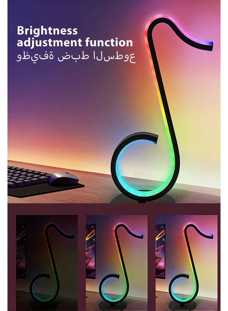 LED RGB colour-changing ambient light strip for gaming desks, powered by USB with musical note-shaped night light, multiple colour options. - Image 3