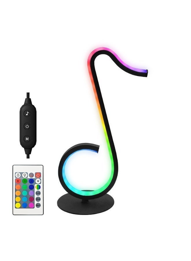 LED RGB colour-changing ambient light strip for gaming desks, powered by USB with musical note-shaped night light, multiple colour options. - Image 4