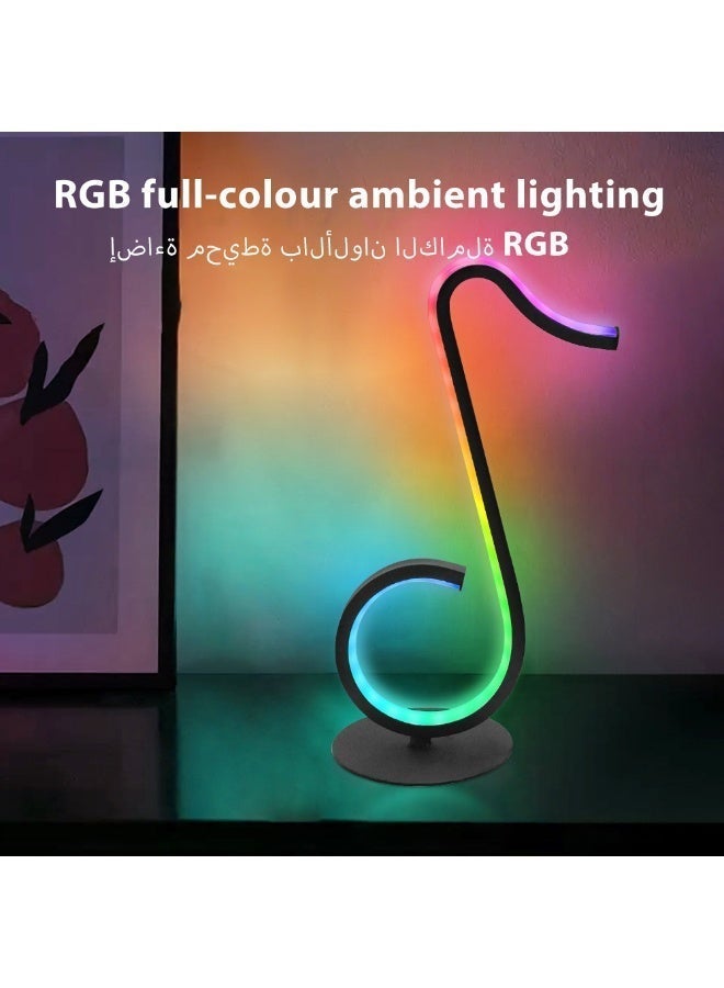 LED RGB colour-changing ambient light strip for gaming desks, powered by USB with musical note-shaped night light, multiple colour options. - Image 5