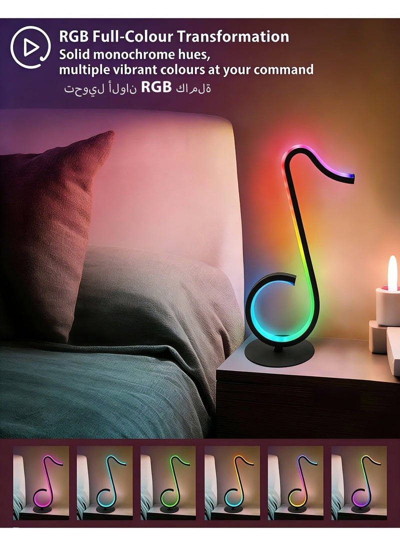 LED RGB colour-changing ambient light strip for gaming desks, powered by USB with musical note-shaped night light, multiple colour options. - Image 2