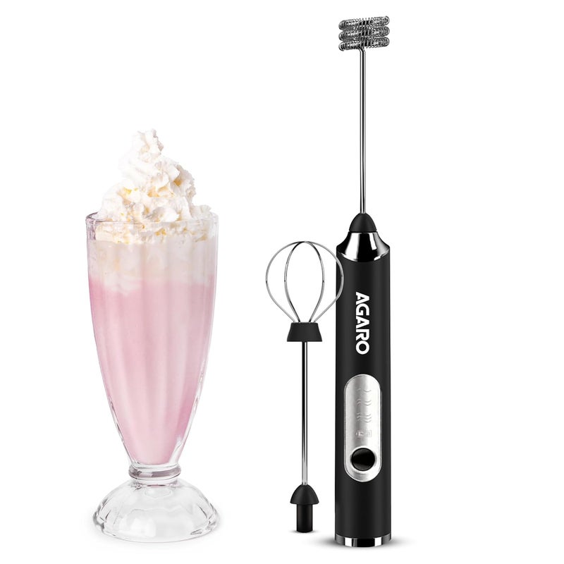 AGARO Royal Milk, 3‑Speed Electric for Coffee with Whisk and, Mixer, Stand‑up Design, for Cream (Whisk Milk), Rechargeable, Stainless Steel - Image 1