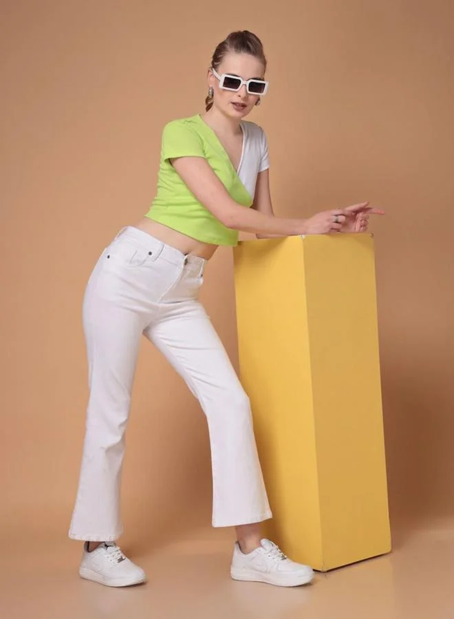 Freehand Freehand Color Block Ribbed Fitted Top