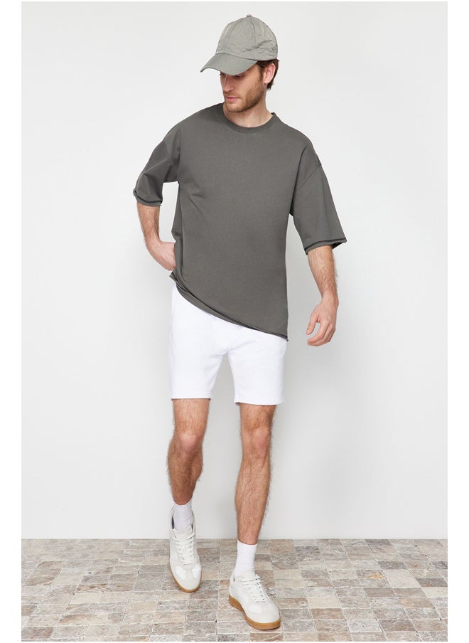 trendyol White Regular/Normal Fit Basic Shorts TMNSS24SR00026  - Image 1