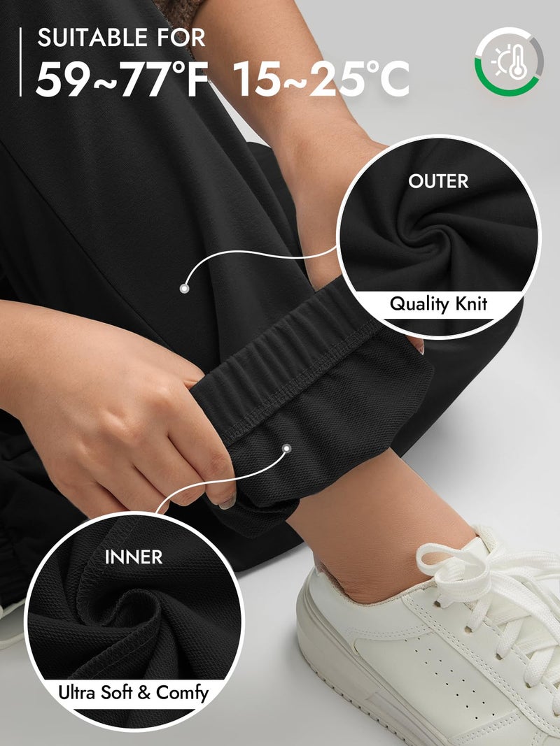 ATHMILE Sweatpants Women Baggy Wide Leg Pants Workout Gym Active High Waisted Comfy Joggers for Women Fall Clothes 2026 Black - Image 4