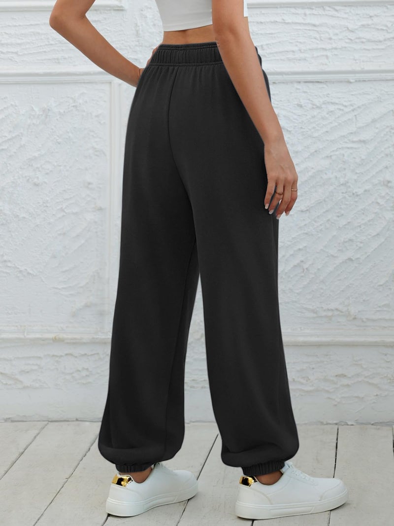 ATHMILE Sweatpants Women Baggy Wide Leg Pants Workout Gym Active High Waisted Comfy Joggers for Women Fall Clothes 2026 Black - Image 3