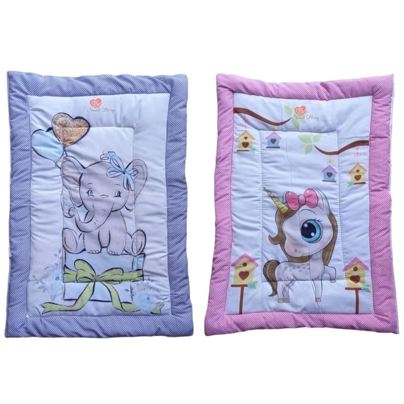 SmallBerry™ Newborn Baby Godadi Bedding Set with Mattress | Multi-Color & Design for Infants | Pack of 2 | Cozy Nursery Essentials for Your Precious Bundle of Joy (Ele&Uni) - Image 1