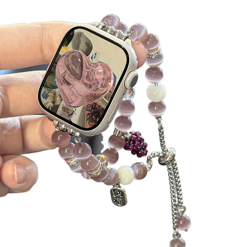 AD سوار ساعة ذكية سوار راتنج متوافق مع Apple Watch / SE بملاءمة قابلة للتعديل وحزام بديل للاستخدام اليومي باللون وردي قابل للتعديل باللون الوردي - Image 4