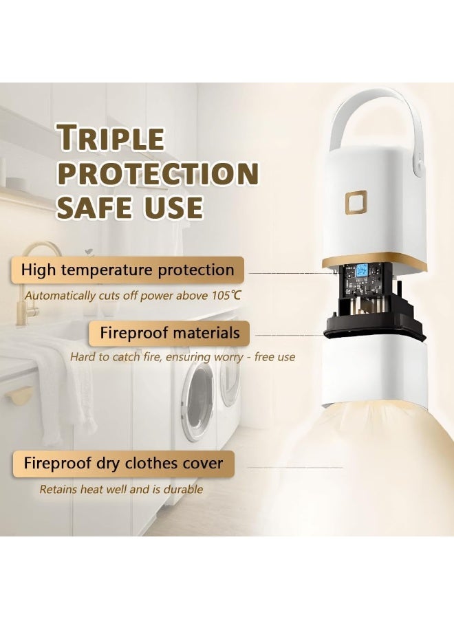 والالا مجفف ملابس محمول، مجفف كهربائي صغير، مجفف سفر صغير، جهاز للعناية بالملابس مع حقيبة جافة، تعقيم بالأشعة فوق البنفسجية مثالي للاستخدام في الشقق والسيارات الترفيهية والمنازل وغرف الفنادق - Image 2