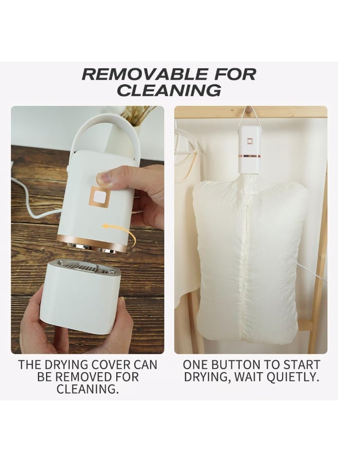 والالا مجفف ملابس محمول، مجفف كهربائي صغير، مجفف سفر صغير، جهاز للعناية بالملابس مع حقيبة جافة، تعقيم بالأشعة فوق البنفسجية مثالي للاستخدام في الشقق والسيارات الترفيهية والمنازل وغرف الفنادق - Image 3