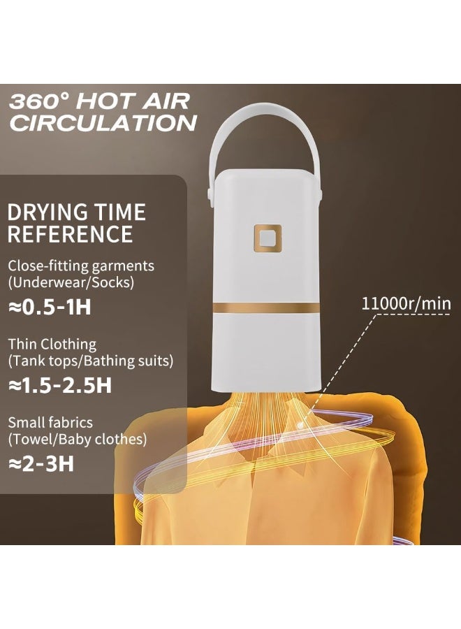 والالا مجفف ملابس محمول، مجفف كهربائي صغير، مجفف سفر صغير، جهاز للعناية بالملابس مع حقيبة جافة، تعقيم بالأشعة فوق البنفسجية مثالي للاستخدام في الشقق والسيارات الترفيهية والمنازل وغرف الفنادق - Image 4