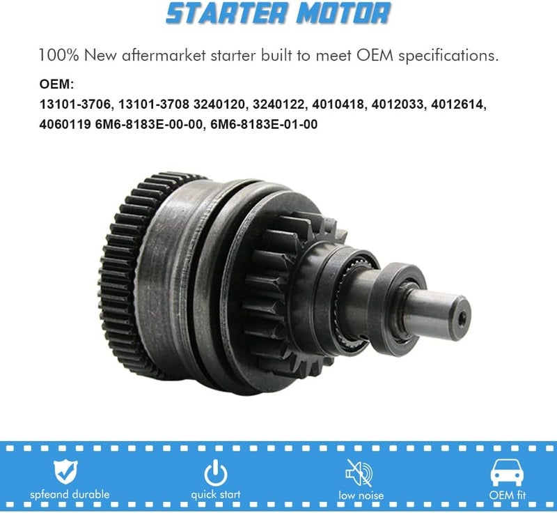 A ABIGAIL Starter Drive Bendix for Polaris, Kawasaki, Yamaha, and Tigershark - Replaces Multiple OEM Numbers - Image 3