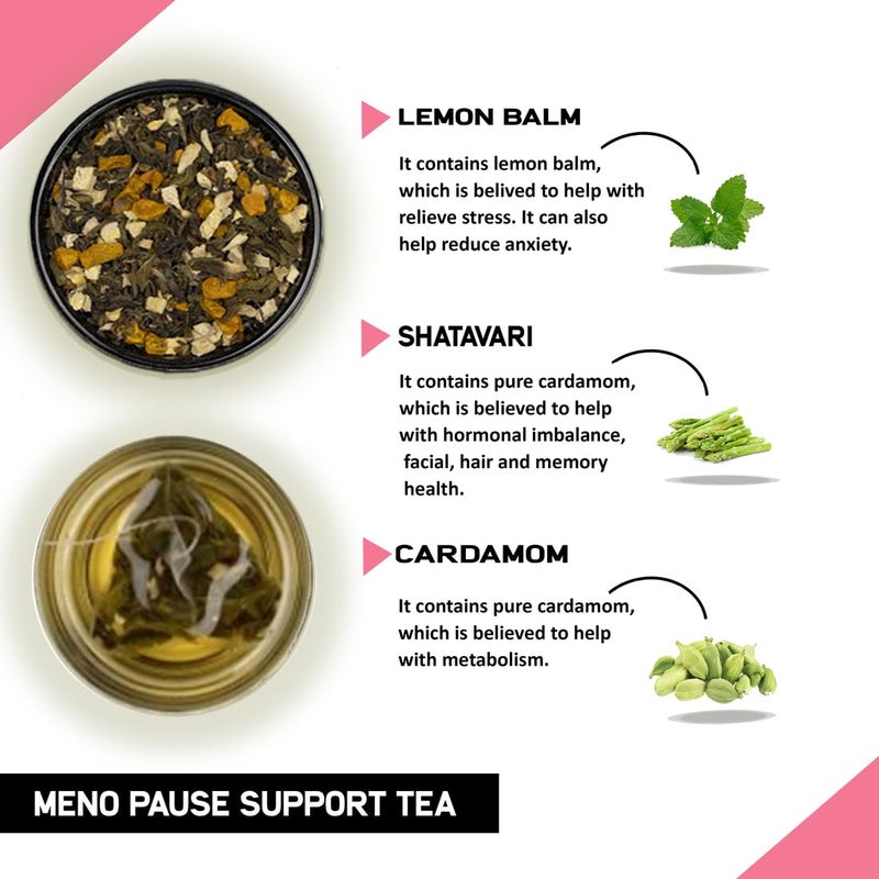 Teacurry Menopause Support Tea - (100 Gram Loose, Black Pouch) Organic Natural Loose Leaves Tea with Natural Ingredients - Shatavari, Spearmint, and Ginger - Image 2