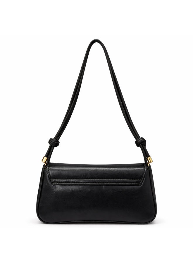 شنطة يد نسائية صغيرة جلد بلون الاسود - Image 3