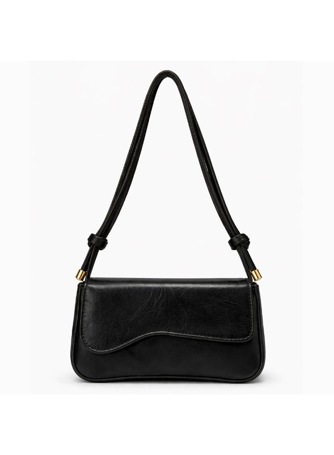 شنطة يد نسائية صغيرة جلد بلون الاسود - Image 2