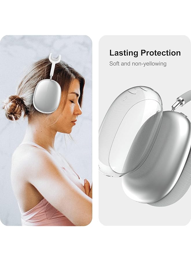 Goodern Compatible For Airpods Max Case Cover Silicone Transparent Protective Sleeve Waterproof Headphones Case Cover Airpods Max Accessories Clear Soft Skin For Airpod Max Durable Shell Clear - Image 5