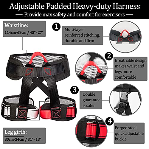 Dasking Heavy Bungee Resistance Band Set Gravity Yoga Bungee Cord Resistance Belt Set 4D Bungee Dance Rope Workout Fitness Home Gym Professional Training Equipment (Weight Class-5:90KG) - Image 3