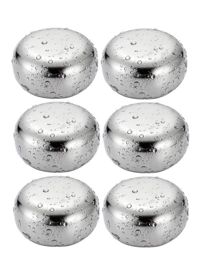6-Piece Stainless Steel Ice Cube Set Silver