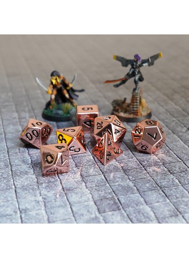Metallic Dice Games مجموعة نرد معدني متعدد الأوجه 16 مم: نرد نحاسي لألعاب الأدوار في زنزانات وتنانين - Image 5