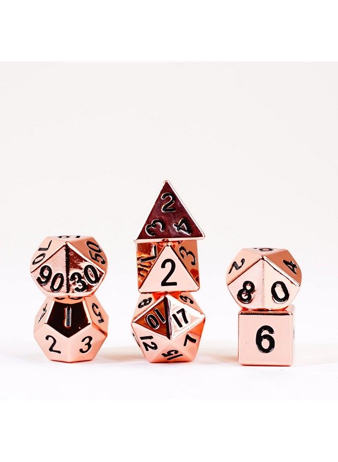 Metallic Dice Games مجموعة نرد معدني متعدد الأوجه 16 مم: نرد نحاسي لألعاب الأدوار في زنزانات وتنانين - Image 2