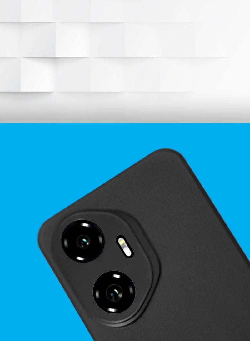 Wtech Honor 300 5G 2024 Premium Soft Liquid Silicone Case Cover - Black - Image 2