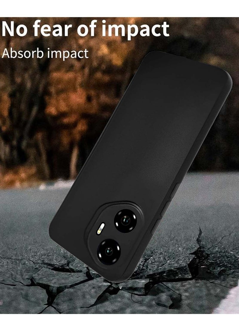 Wtech Honor 300 5G 2024 Premium Soft Liquid Silicone Case Cover - Black - Image 3