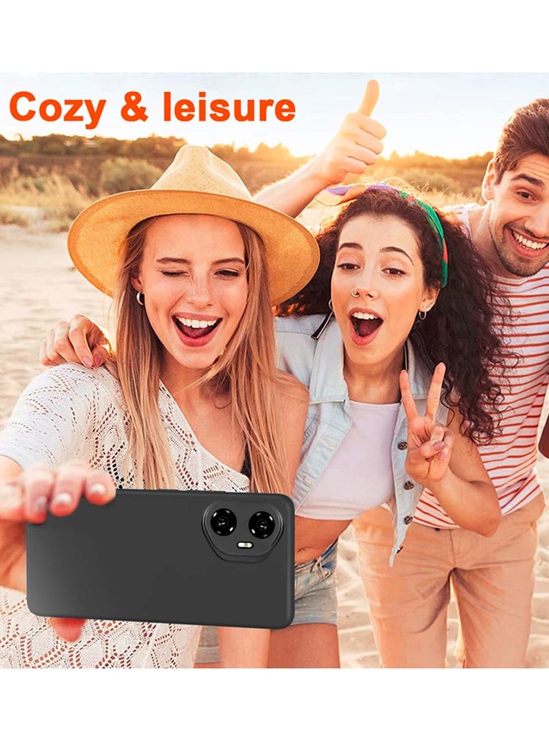 Wtech Honor 300 5G 2024 Premium Soft Liquid Silicone Case Cover - Black - Image 4