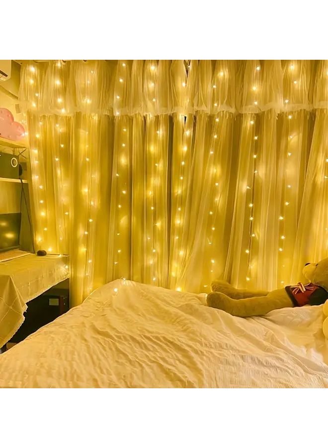 3م × 1م 100 مصباح ثنائي باعث للضوء (LED) ستارة ضوئية متغيرة الألوان RGB مع جهاز تحكم عن بعد، 8 أوضاع، تعمل بالطاقة عبر منفذ USB لأعياد الميلاد والأعراس والحفلات - Image 5