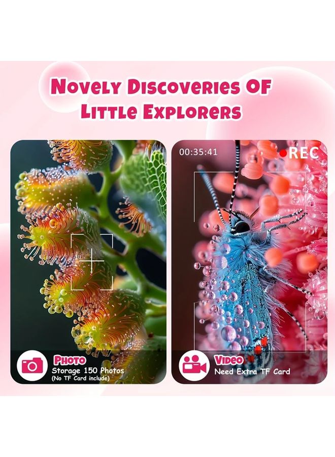 Rivgot Pink Unicorn 500x USB Microscope Handheld Magnifier For Kids Educational Science Toy - Image 5