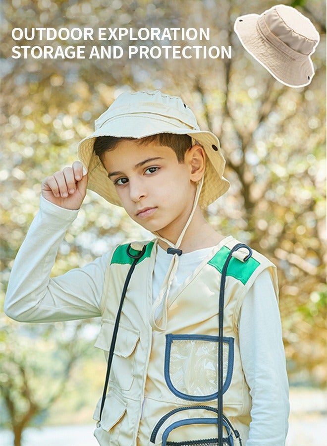 جرويك مجموعة المستكشف الخارجي ، صائد الحشرات للأطفال (سترة ، قبعة ، بوصلة مصباح يدوي ، مناظير ، عدسة مكبرة وشبكة فراشة) ، معدات تخييم للأطفال ، مجموعة مغامرة استكشاف الطبيعة ، ألعاب تعليمية - Image 3