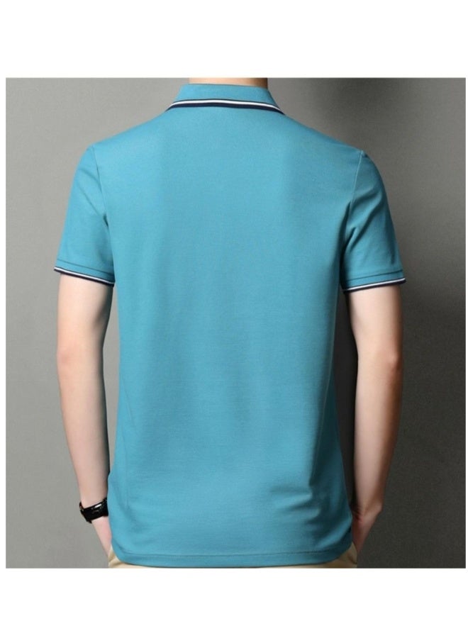 POLO Embroidered Men's Pure Cotton Polo Shirt Summer  Business Casual Breathable Men's Polo Shirt - Image 4