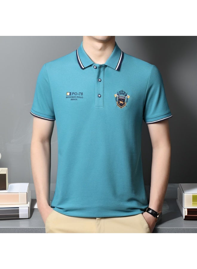 POLO Embroidered Men's Pure Cotton Polo Shirt Summer  Business Casual Breathable Men's Polo Shirt - Image 3