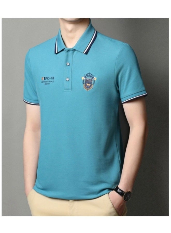 POLO Embroidered Men's Pure Cotton Polo Shirt Summer  Business Casual Breathable Men's Polo Shirt - Image 2