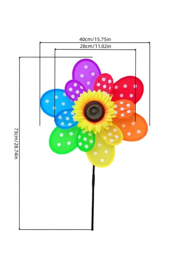 Double Layer Fabric Dot Insect Windmill Colorful Handheld Outdoor Toy For Garden Courtyard Decoration Wedding Gift Plug In Scenic Spot Advertising Event Prop - Image 2