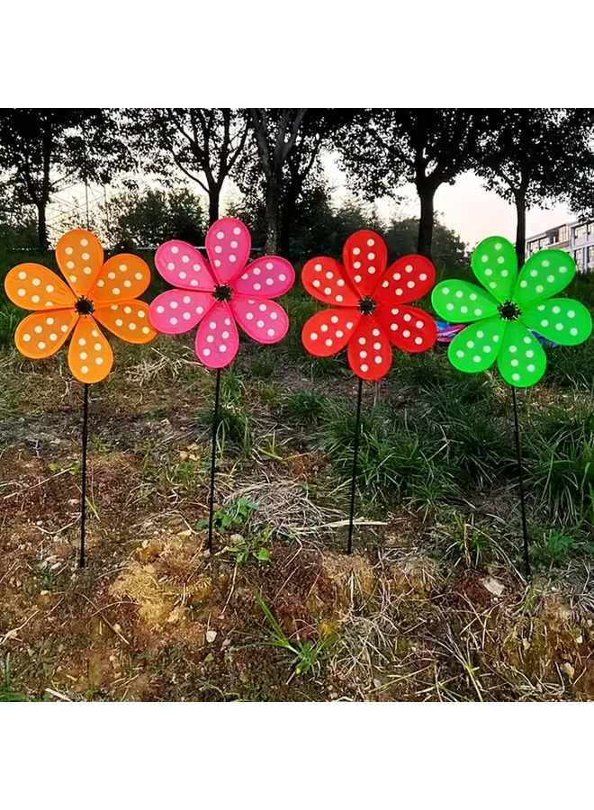Double Layer Fabric Dot Insect Windmill Colorful Handheld Outdoor Toy For Garden Courtyard Decoration Wedding Gift Plug In Scenic Spot Advertising Event Prop - Image 3