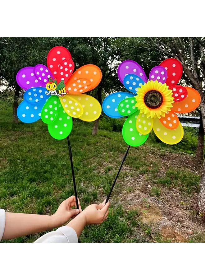Double Layer Fabric Dot Insect Windmill Colorful Handheld Outdoor Toy For Garden Courtyard Decoration Wedding Gift Plug In Scenic Spot Advertising Event Prop - Image 1
