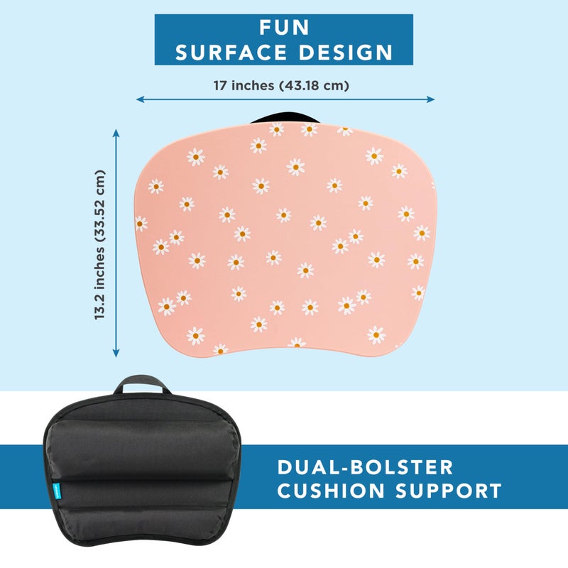 LAPGEAR MyStyle Portable Lap Desk with Cushion - Pink Daisy - Fits up to 15.6 Inch Laptops - Style No. 45336 - Image 5