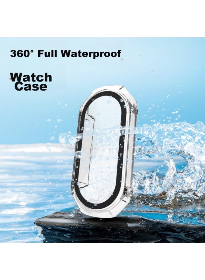Shan غطاء وقائي وواقي شاشة مركب لـ Xiaomi Mi Band 9، غطاء وقائي للإصدار القياسي من Xiaomi Mi Band 9 / الإصدار 9 NFC، فيلم زجاج مقوى، حماية كاملة، مقاوم للصدمات، زجاج عالي الوضوح، شفاف - Image 4