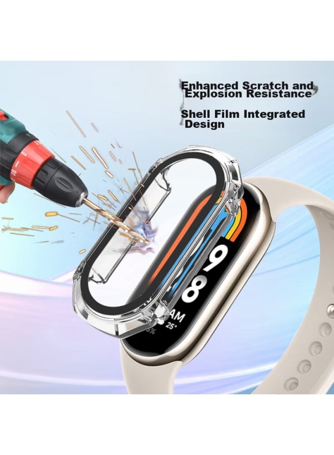 Shan غطاء وقائي وواقي شاشة مركب لـ Xiaomi Mi Band 9، غطاء وقائي للإصدار القياسي من Xiaomi Mi Band 9 / الإصدار 9 NFC، فيلم زجاج مقوى، حماية كاملة، مقاوم للصدمات، زجاج عالي الوضوح، شفاف - Image 2