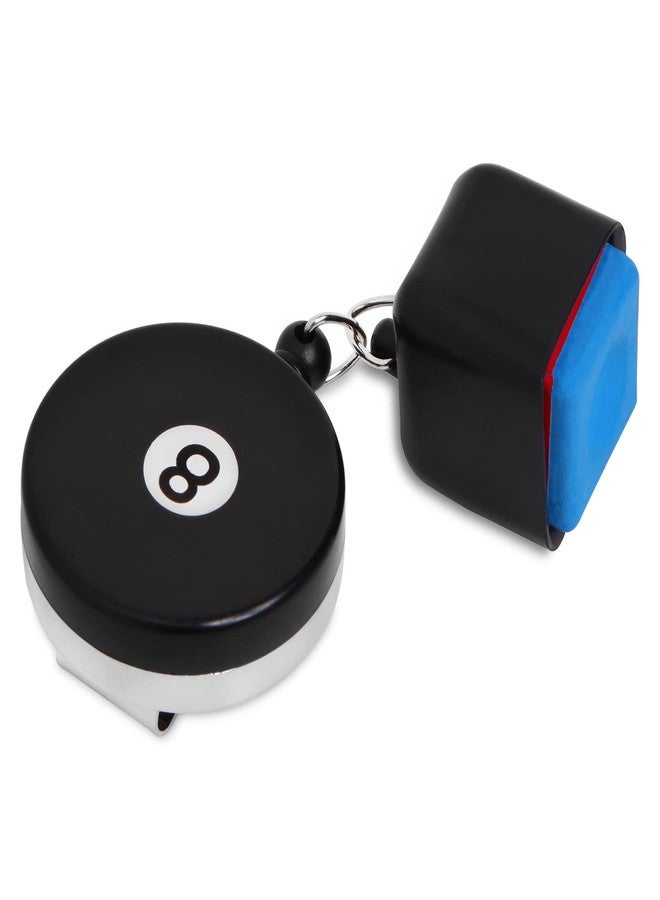 OKKO Retractable 8-Ball Chalker Billiard Pool Cue Chalk Holder with Belt Clip Black + 1 pc of Master Chalk - Image 3