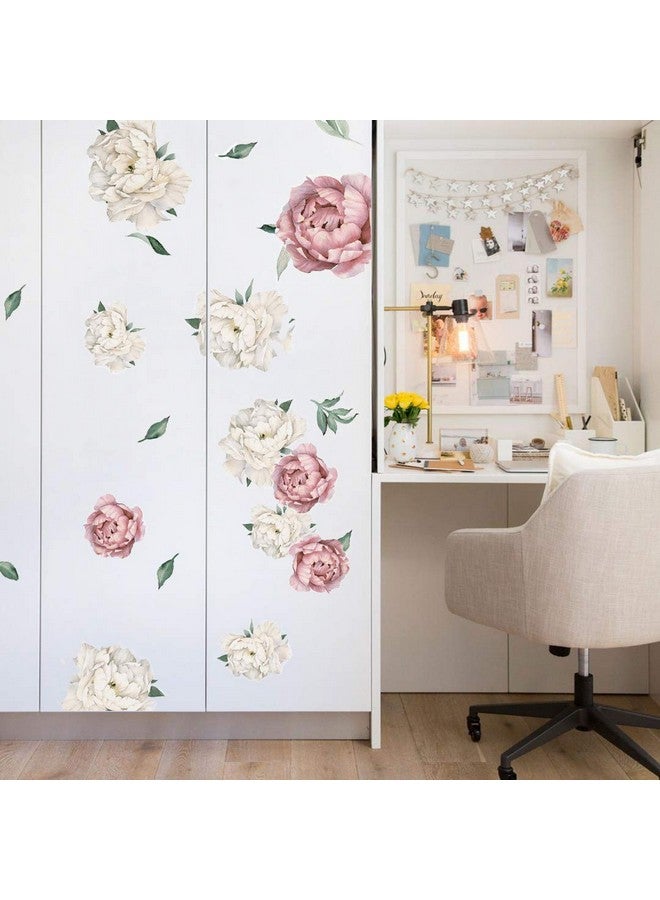 DesignStickers Peony Watercolor Wall Decals (Vintage Pink Watercolor) - Peony Decor Flowers Wall Decals - Botanical Bedroom Wall Decals For Girls Room - Soft Floral Peonies Wall Stickers Bedroom With Test Sample - Image 4