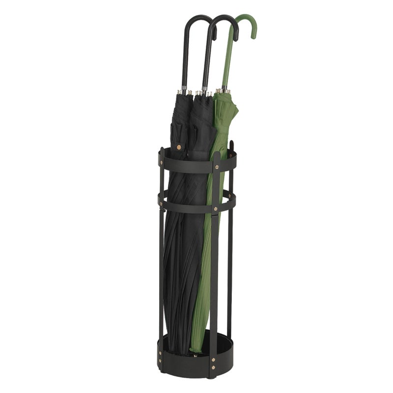 SONGMICS Umbrella Stand Steel Round Umbrella Holder Rack 69 x 69 x 193 Inches with Detachable Drip Tray for Entryway Office Stable Assembly Required Matte Black ULUC029B01 - Image 2