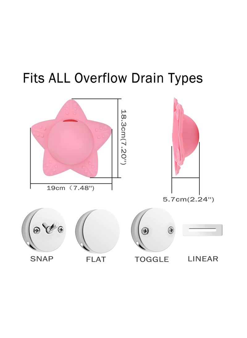 SYOSI - Bath Tub Overflow Drain Cover, Silicone Tub Overflow Drain Cover, Overflow Bath Drain Cover with Top Plug,  Suction Cup Sealed Overflow Drain Cover Bathroom Tub - Bathtub Overflow Drain Cover - Image 1