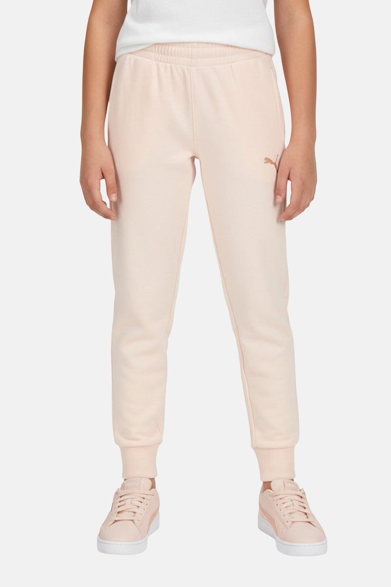 PUMA Kids Girl Brand Logo Outdoor Sweatpants, Blush - Image 1