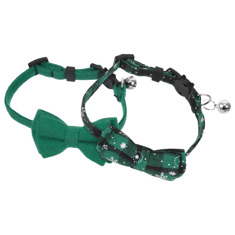 2pcs Breakaway Cat Collars With Bells Safety Kitten Small Pet Collars For Girl Boy Removable Bowtie For Parties And Celebrations - Image 3