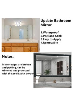 Excefore Mirror Frame Border, Peel and Stick Black Border, Peel and Stick Mirror Frame, Black Wood Grain Wallpaper Border, Removable Waterproof Bathroom Mirror Frame Sticker, Mirror Frame, Black  - Image 4