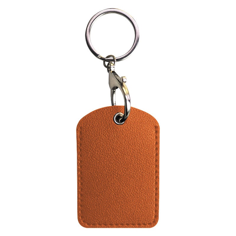 PU Leather Drop Keychain Card Holder brown rectangular 
