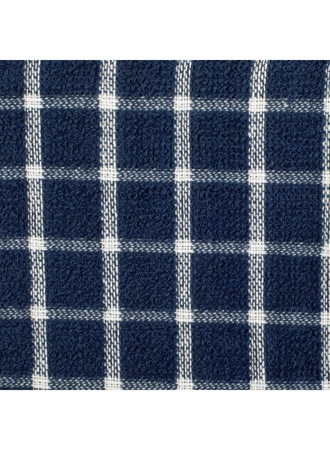 DII DII Basic Terry Collection Windowpane Dishcloth Set 12x12 Nautical Blue 6 Piece  - Image 3